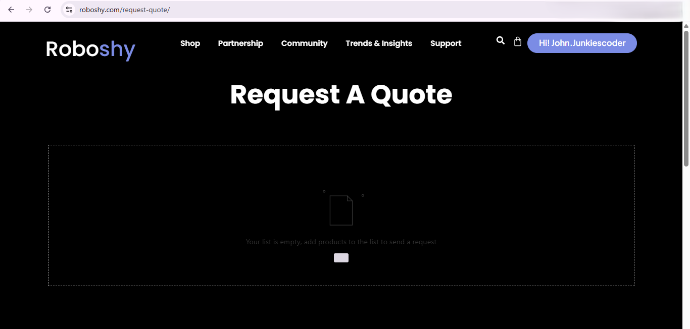 Roboshy Request success